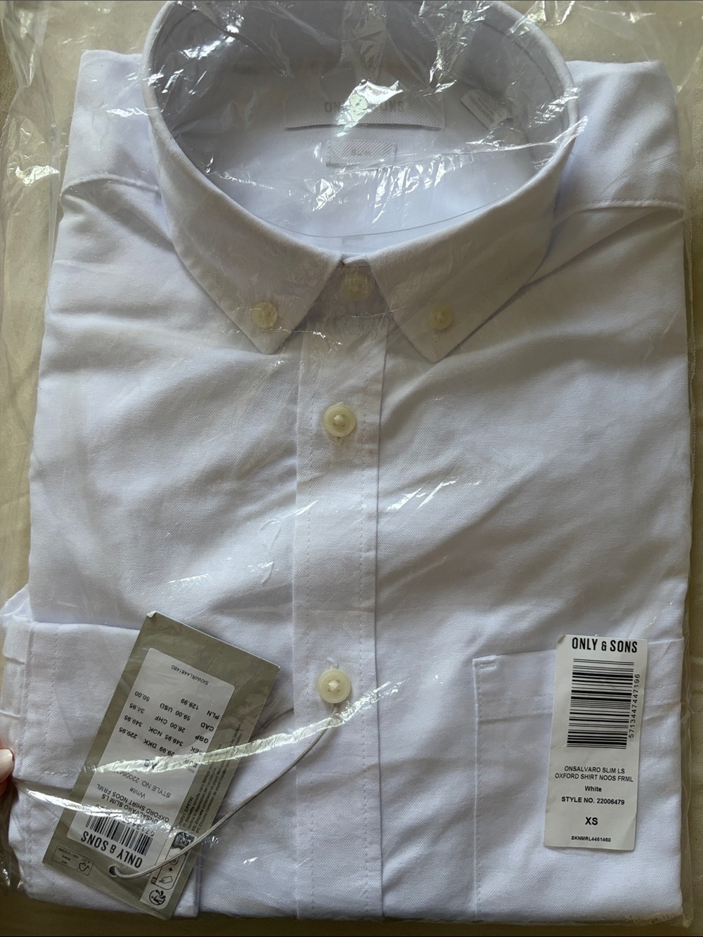 ONLY & SONS Men's White Button-Down Shirt